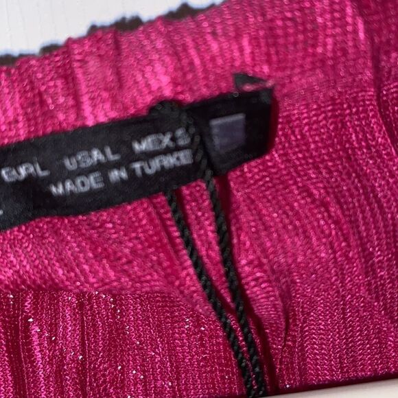 Zara Fuschia Pink Pleated Top(Size Large) - Picture 5 of 7